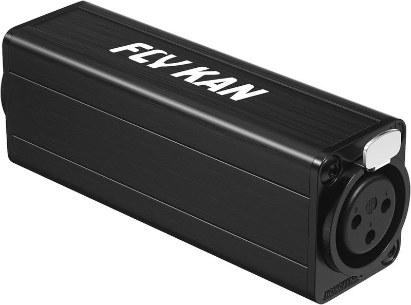Fly Kan عازل ضوضاء XLR احترافي، مزيل ضوضاء حلقة الأرض، قناة واحدة، سلبي، M/F، معدني - Image 1